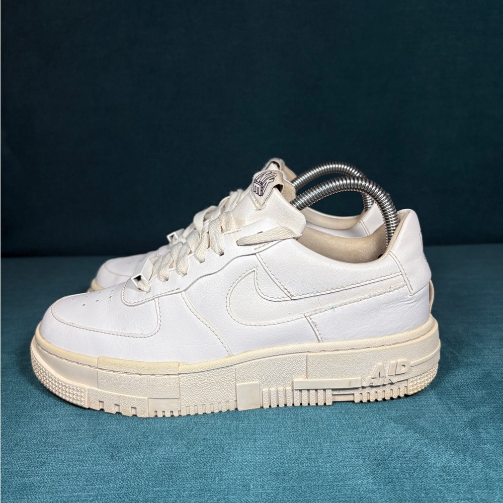 Nike White Cream Platform Athletic Shoes